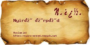 Nyirő Árpád névjegykártya