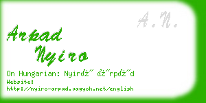 arpad nyiro business card
